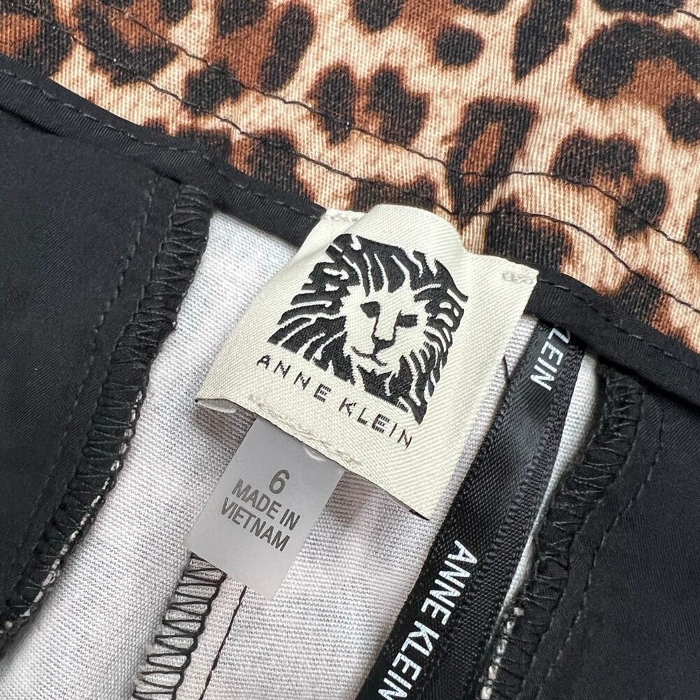 Anne Klein Leopard Print Bootcut Pants Size 6 NWT Mid Rise Stretch Animal Print - Picture 10 of 13